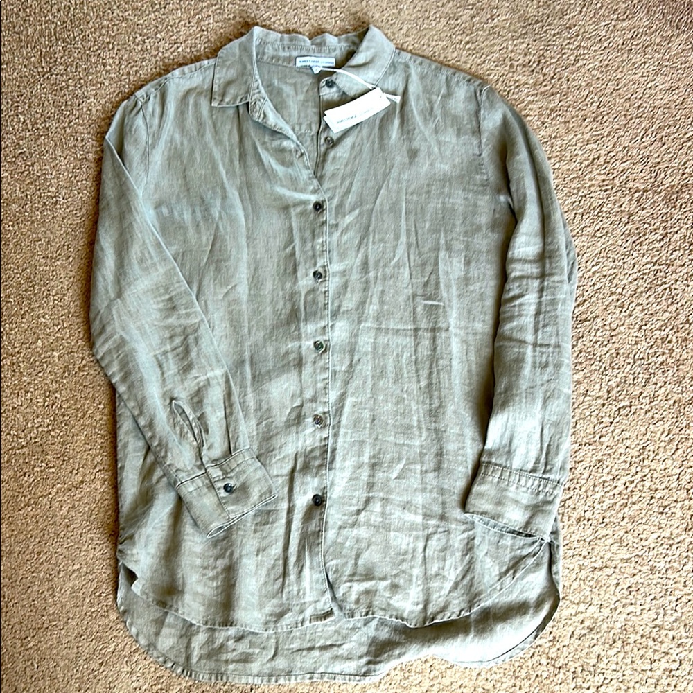 Brand New James Perse Button-Up Linen Shirt